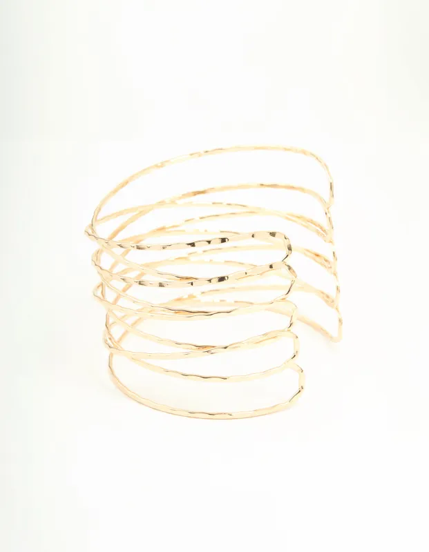 Gold Crisscross Arm Cuff sold by lovisa