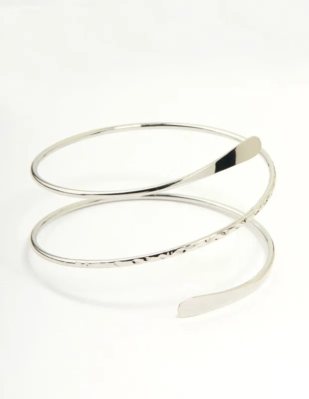 Silver Hammered Arm Cuff sold by lovisa