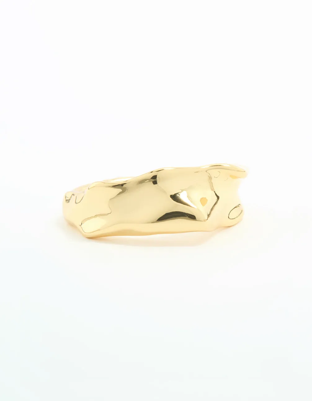 Gold Plated Textured Band Ring sold by lovisa