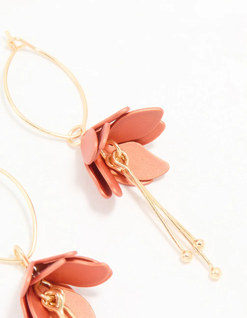 Gold Red Mini Flower Drop Earrings sold by lovisa product image thumbnail 3