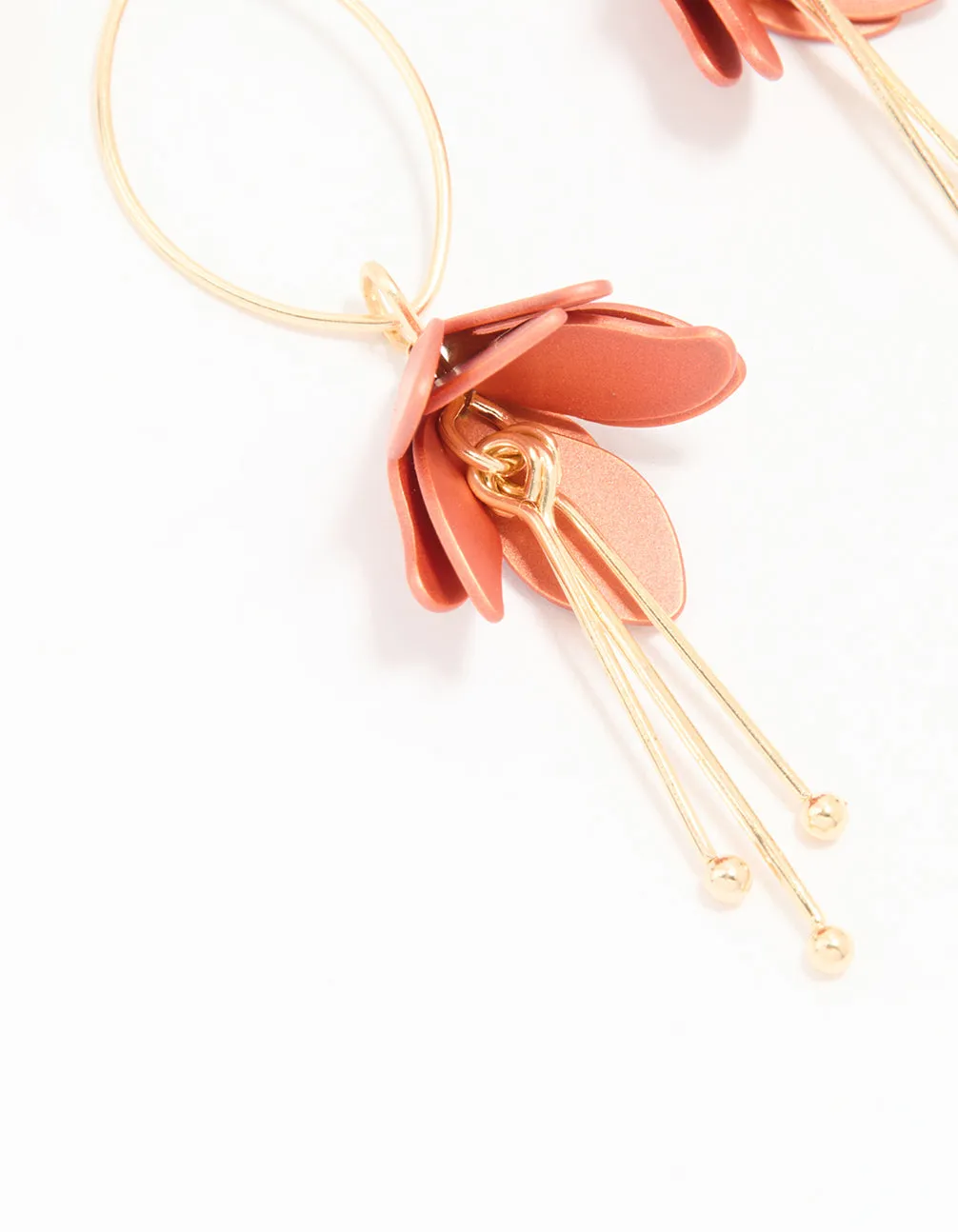 Gold Red Mini Flower Drop Earrings sold by lovisa product image thumbnail 2