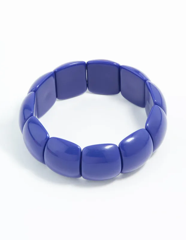 Blue Acrylic Thin Slater Stretch Bangle sold by lovisa