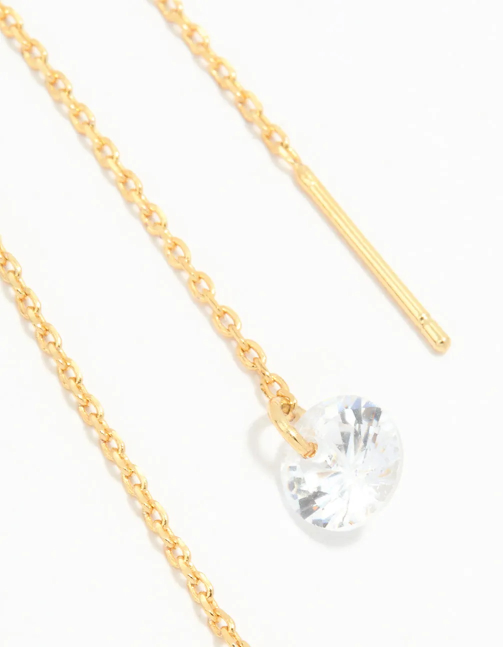 Gold Plated Cubic Zirconia Thread Through Earrings sold by lovisa product image thumbnail 2