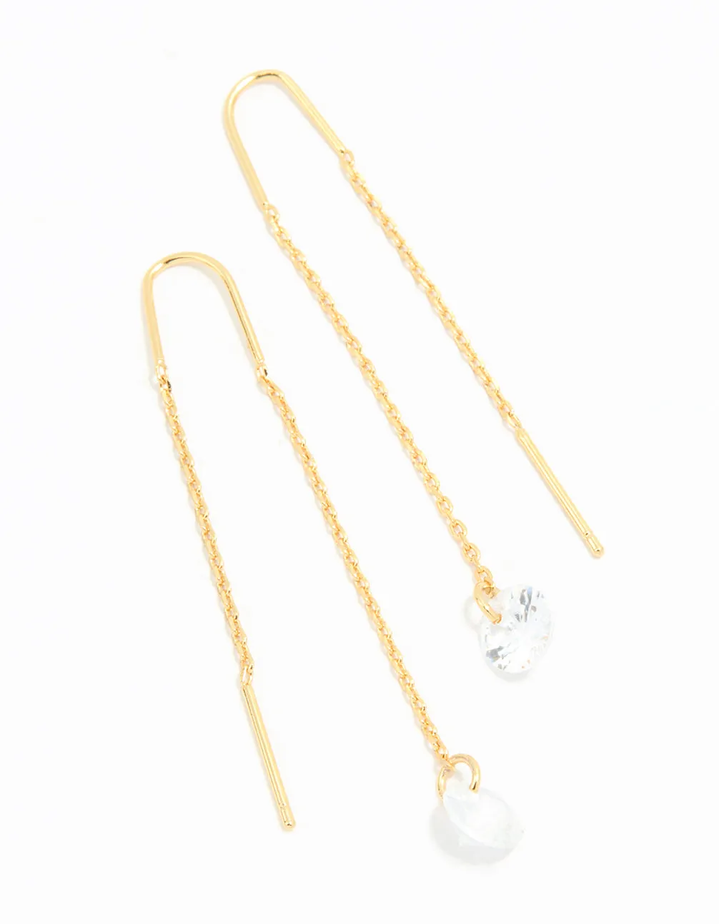 Gold Plated Cubic Zirconia Thread Through Earrings sold by lovisa