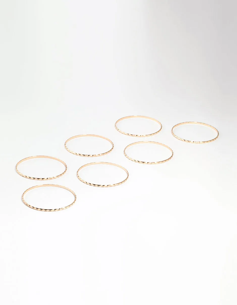 Gold Molten Bangles 7-Pack sold by lovisa
