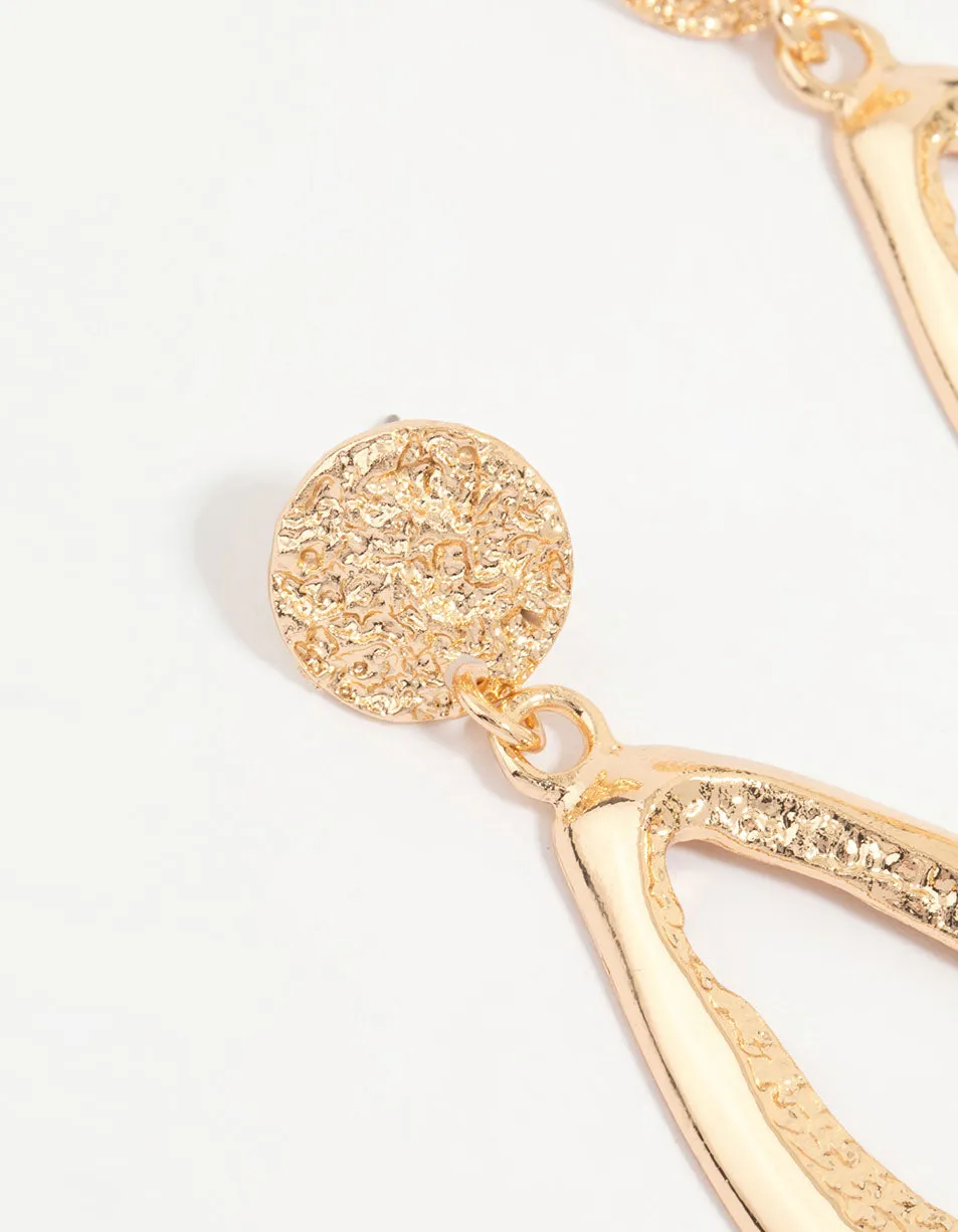 Gold Molten Organic Drop Earrings sold by lovisa product image thumbnail 4