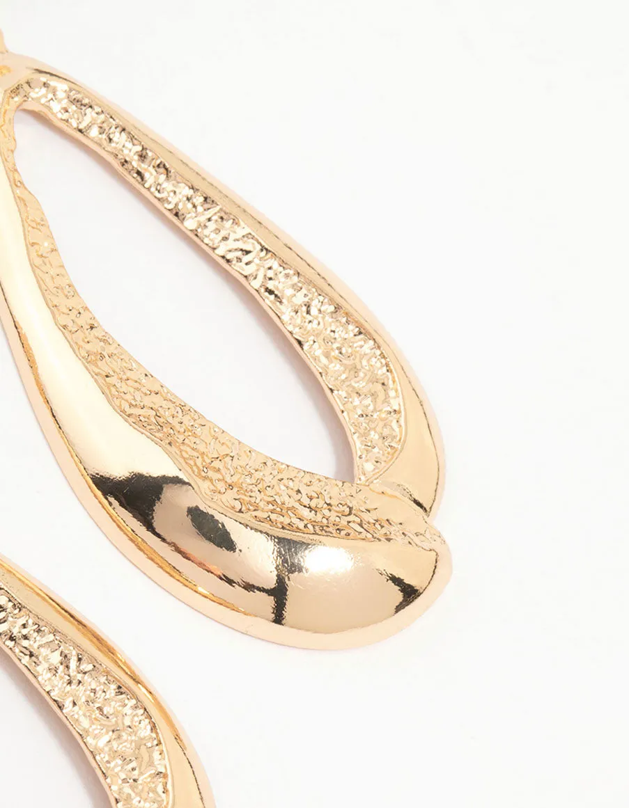 Gold Molten Organic Drop Earrings sold by lovisa product image thumbnail 5