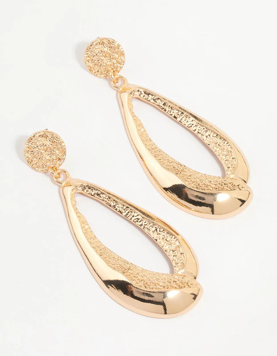 Gold Molten Organic Drop Earrings sold by lovisa