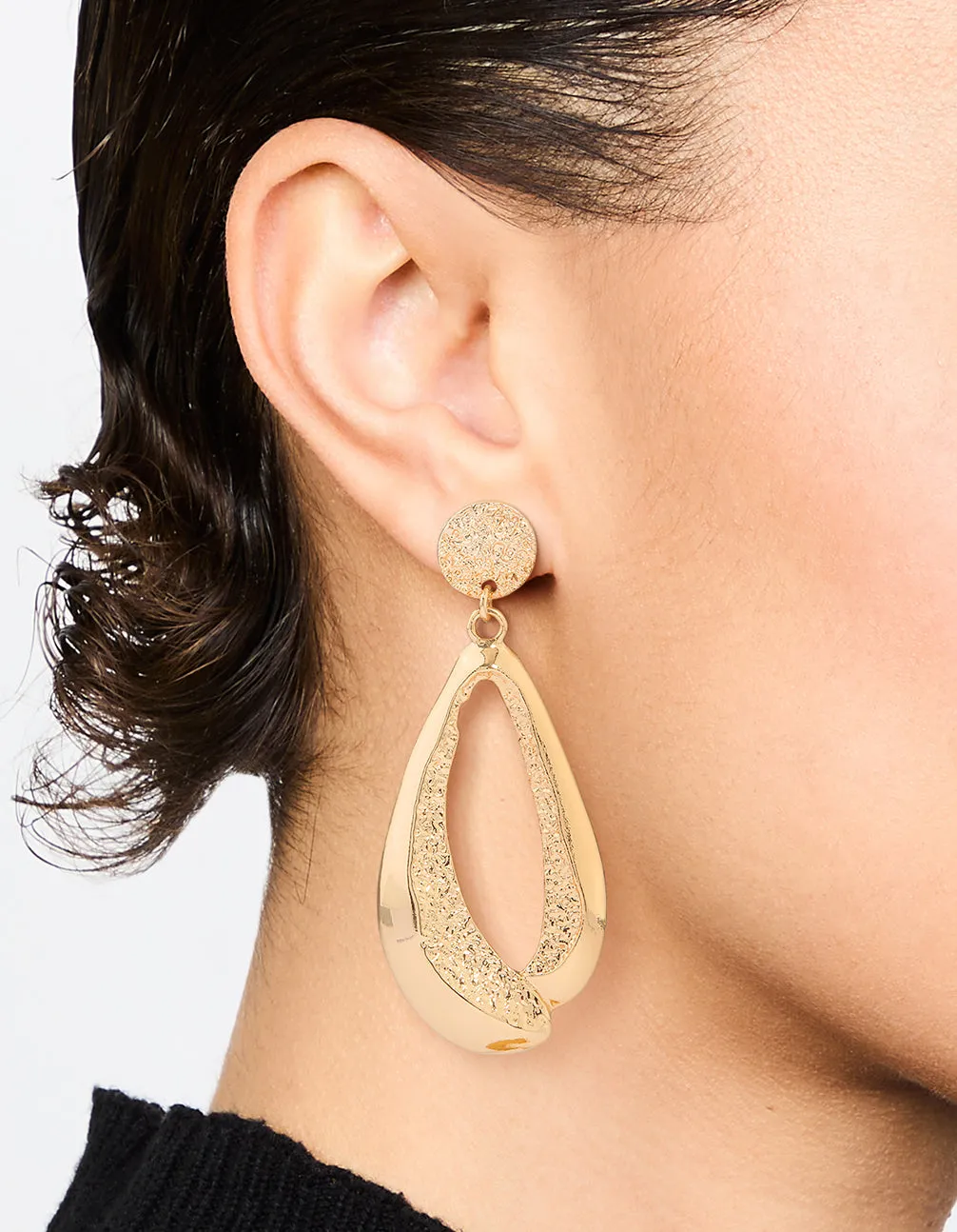 Gold Molten Organic Drop Earrings sold by lovisa product image thumbnail 2