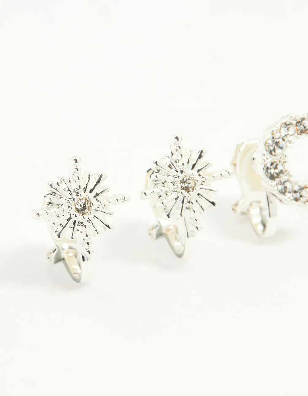 Silver Star & Moon Clip-On Earrings 4-Pack sold by lovisa product image thumbnail 2