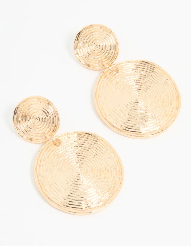 Gold Spiral Drop Earrings sold by lovisa