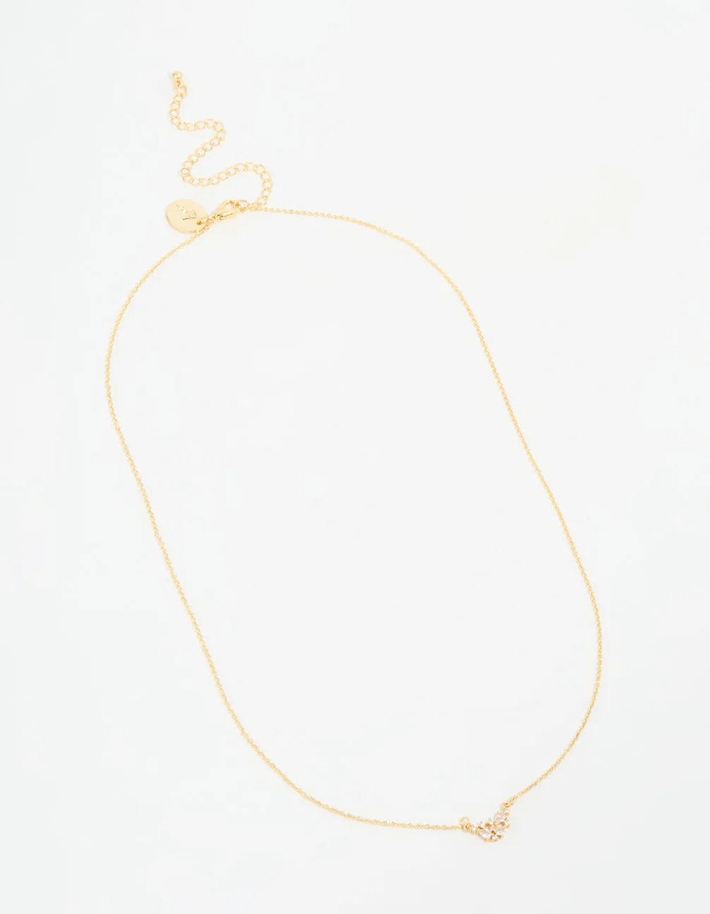 Gold Plated Cubic Zirconia Mini Pear Cluster Necklace sold by lovisa product image thumbnail 4
