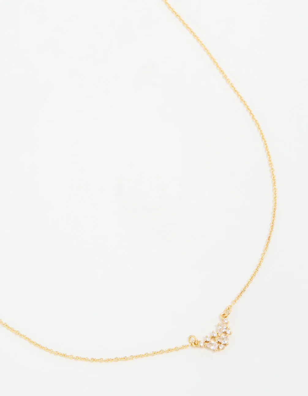 Gold Plated Cubic Zirconia Mini Pear Cluster Necklace sold by lovisa
