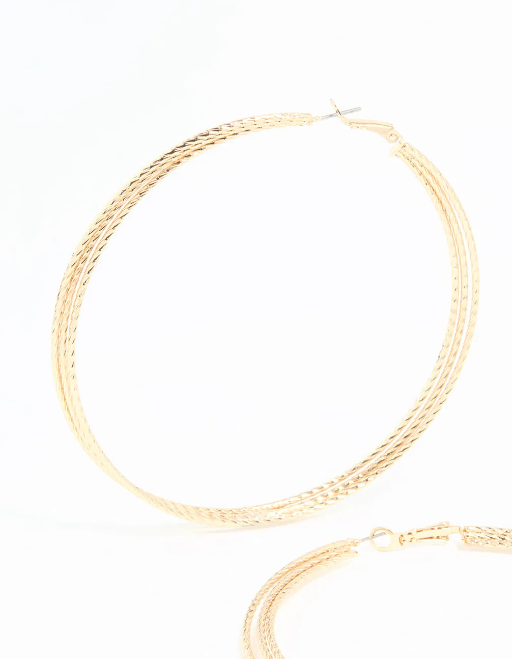 Gold Textured Large Hoop Earrings sold by lovisa product image thumbnail 2