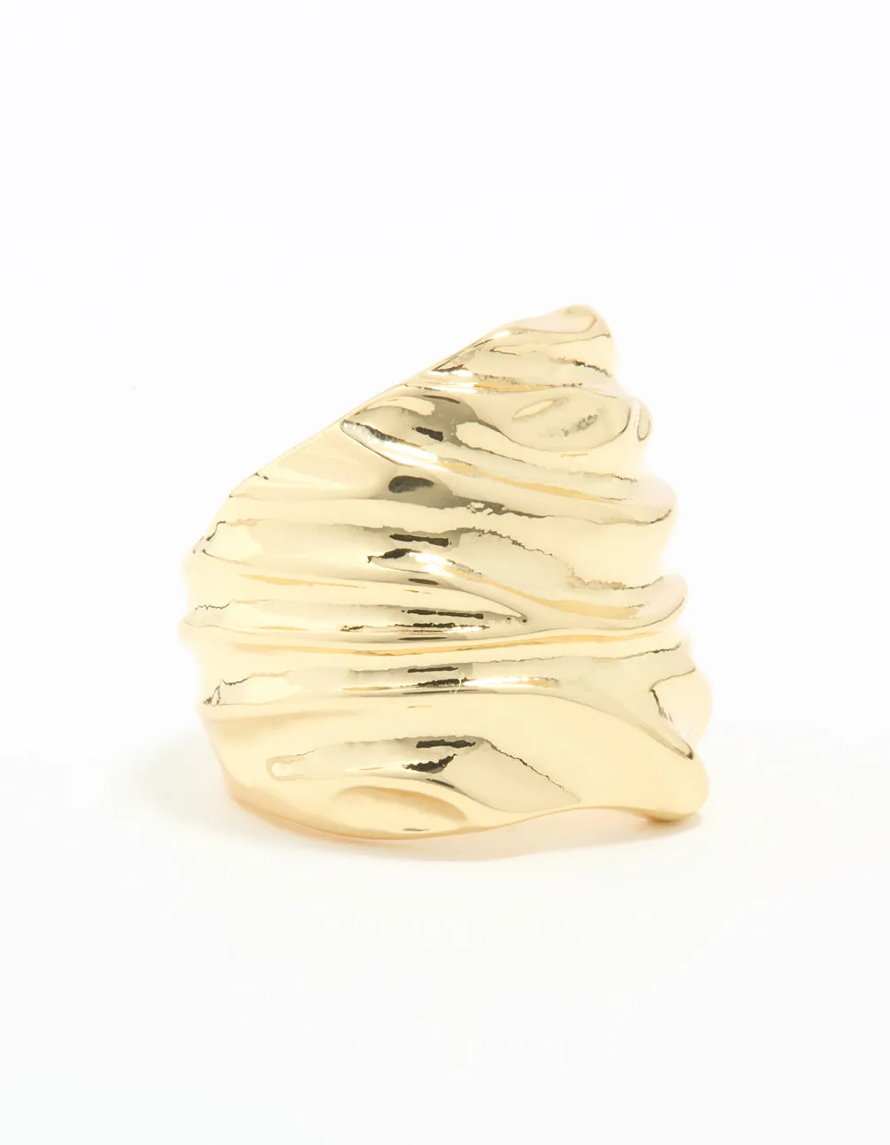 Gold Plated Molten Face Ring sold by lovisa