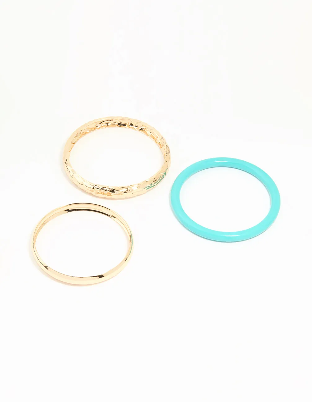 Gold & Blue Bangles 3-Pack sold by lovisa