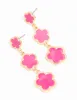 Gold Pink Triple Flower Drop Earrings sold by lovisa