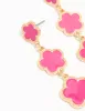 Gold Pink Triple Flower Drop Earrings sold by lovisa