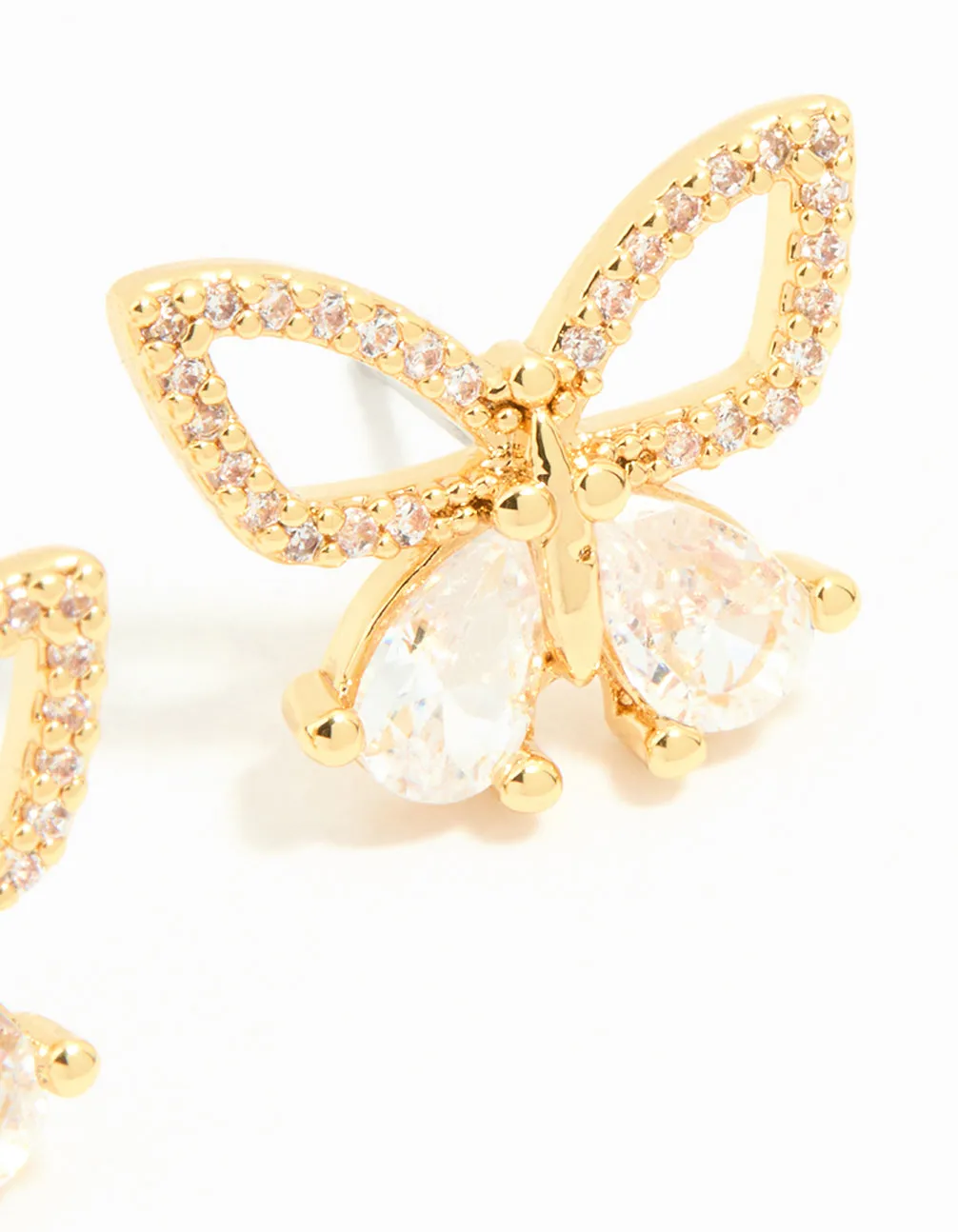 Gold Plated Cubic Zirconia Butterfly Stud Earrings sold by lovisa product image thumbnail 3