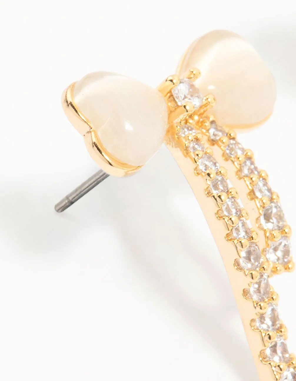 Gold Plated Diamante Bow Stud Earrings sold by lovisa product image thumbnail 4