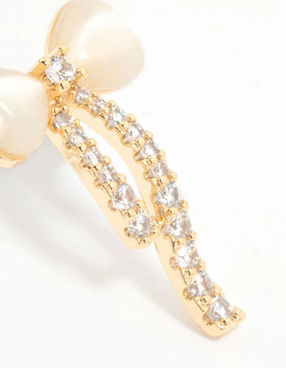 Gold Plated Diamante Bow Stud Earrings sold by lovisa product image thumbnail 5