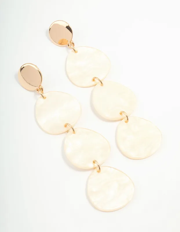 Gold Acrylic Teardrop Earrings sold by lovisa