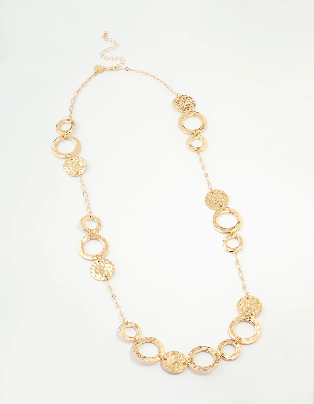 Gold Molten Disc Long Necklace sold by lovisa product image thumbnail 4