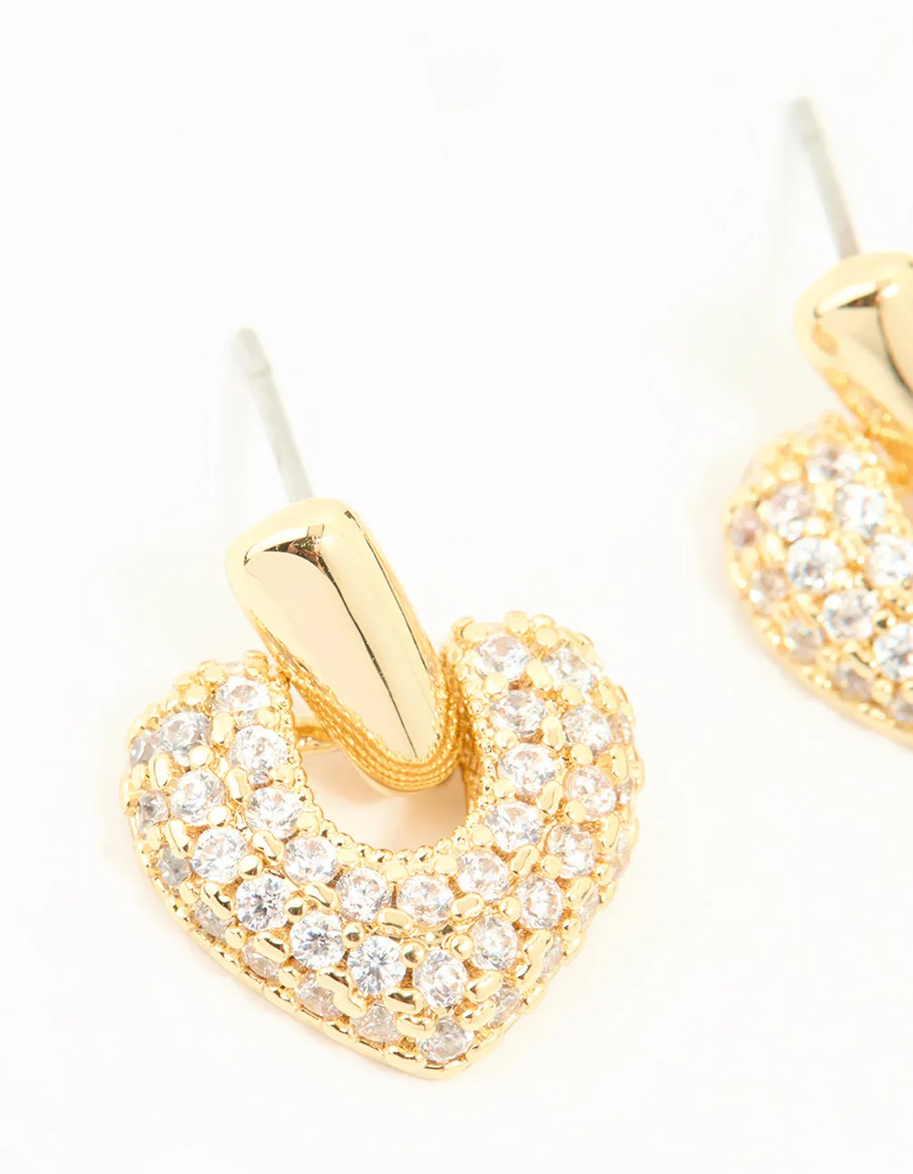 Gold Plated Cubic Zirconia Heart Drop Earrings sold by lovisa product image thumbnail 2