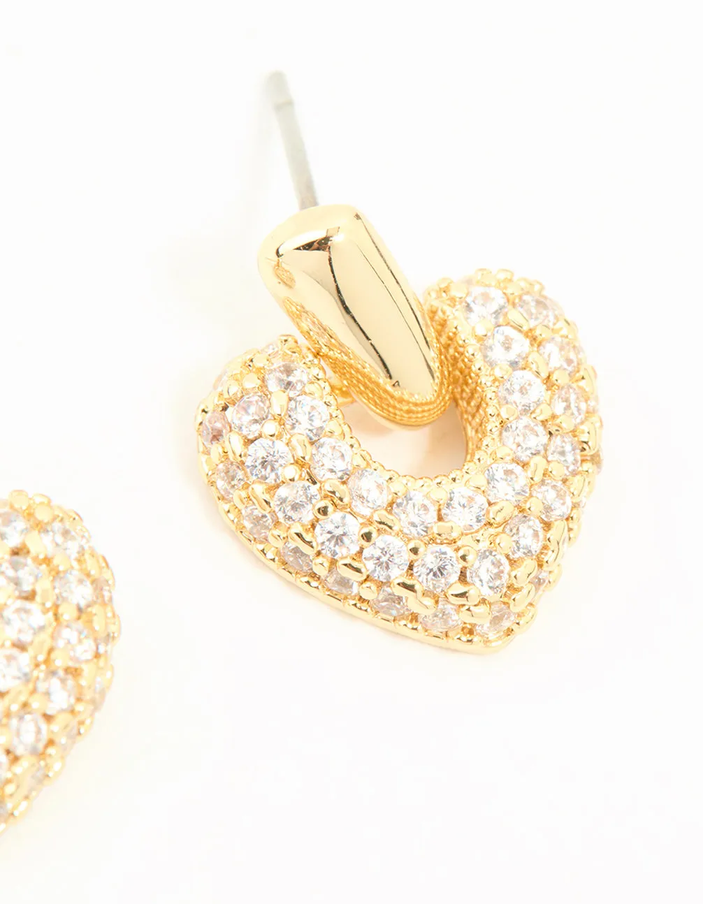 Gold Plated Cubic Zirconia Heart Drop Earrings sold by lovisa product image thumbnail 3