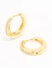 Gold Plated Cubic Zirconia Graduated Huggie Hoop Earrings sold by lovisa