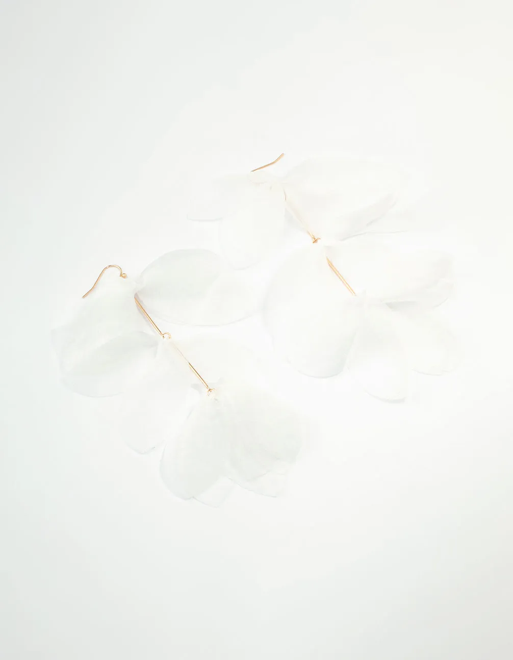 White Chiffon Fabric Petals Drop Earrings sold by lovisa product image thumbnail 5