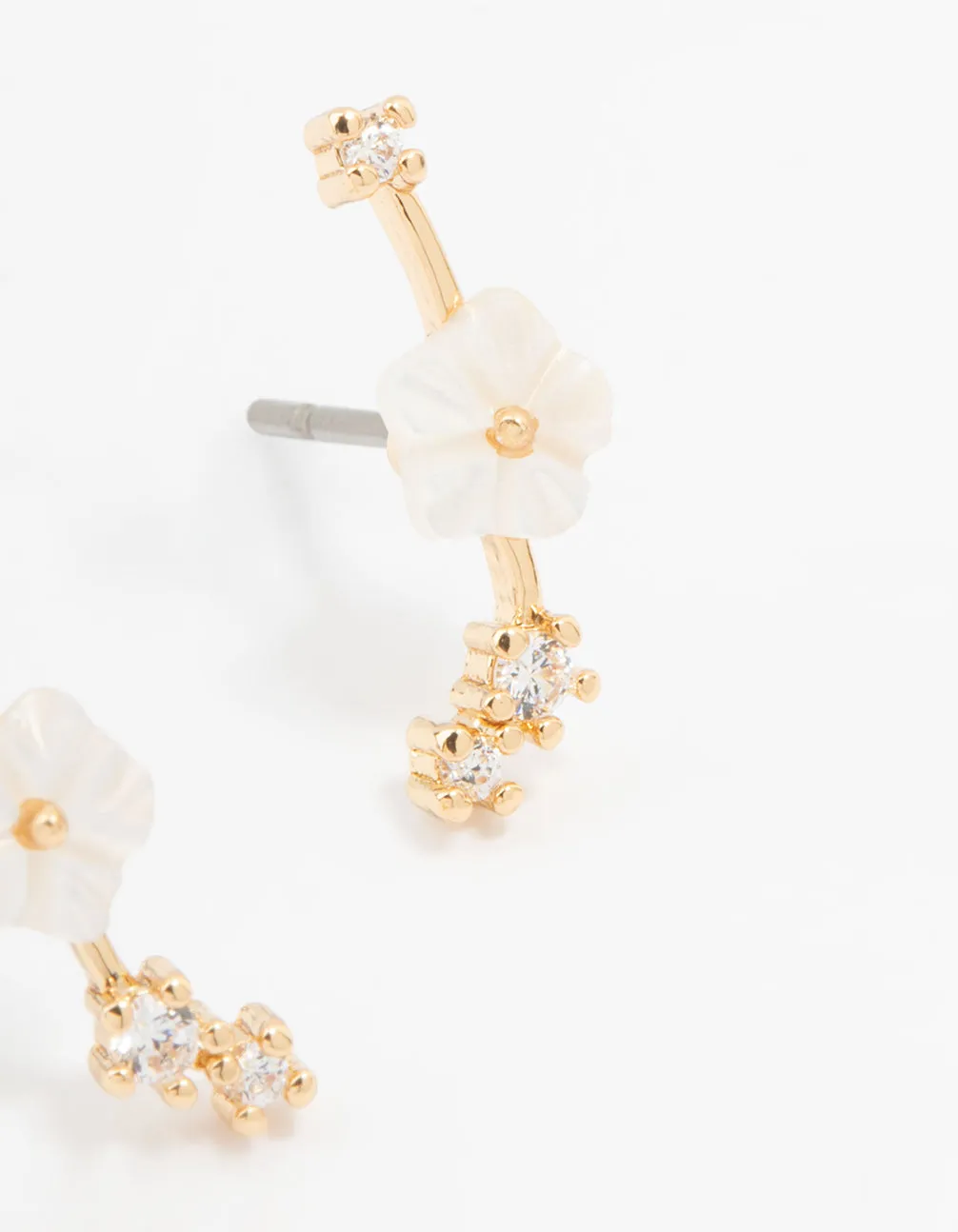 Gold Plated Flower Crawler Earrings sold by lovisa product image thumbnail 5