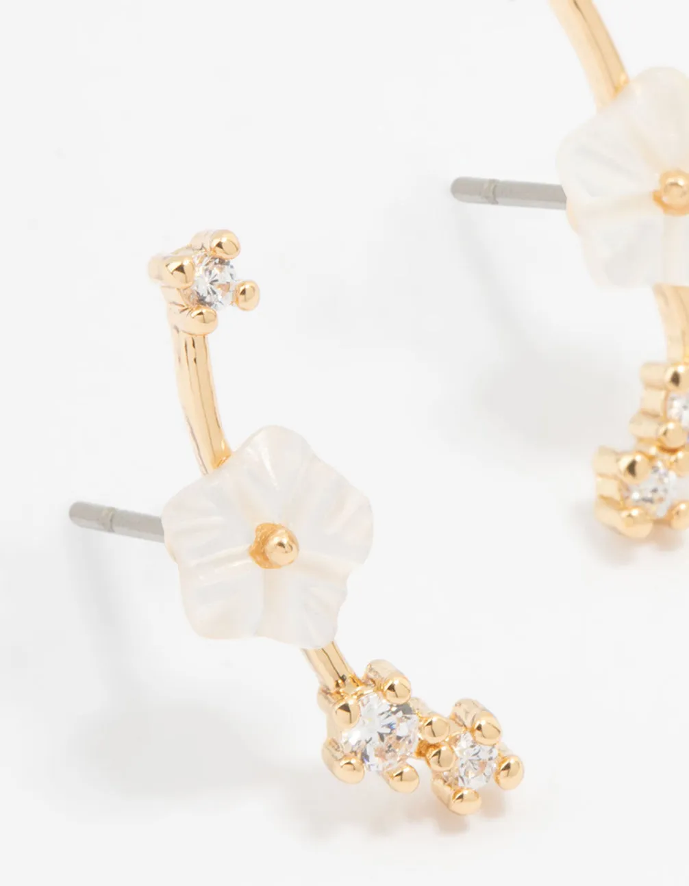 Gold Plated Flower Crawler Earrings sold by lovisa product image thumbnail 4