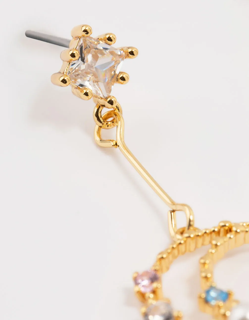 Gold Plated Cubic Zirconia Moon Drop Earrings sold by lovisa product image thumbnail 4