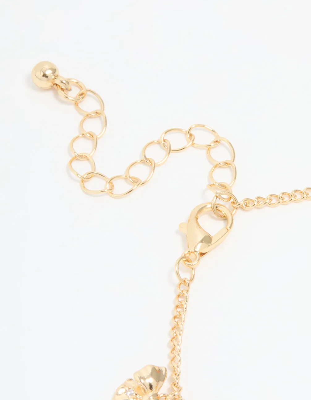 Gold Plated Diamante Mini Bow Charm Bracelet sold by lovisa product image thumbnail 3