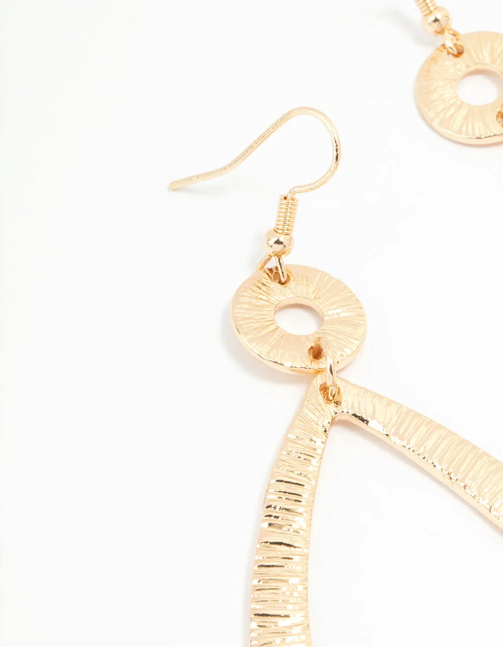 Gold Etched Oval Disc Drop Earrings sold by lovisa product image thumbnail 4