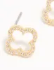 Gold Plated Cubic Zirconia Flower Outline Stud Earrings sold by lovisa