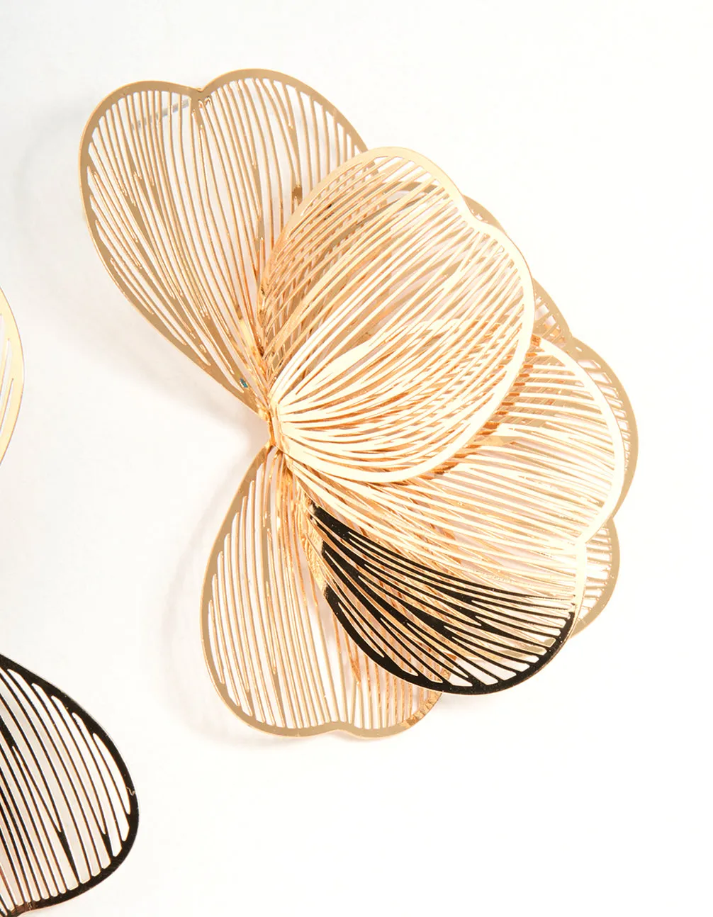 Gold Wire Petal Stud Earrings sold by lovisa product image thumbnail 3