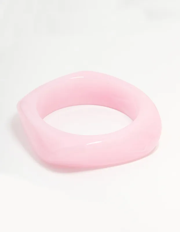 Pink Acrylic Marbled Bangle sold by lovisa