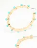 Gold Turquoise Ball Hoop Earrings sold by lovisa