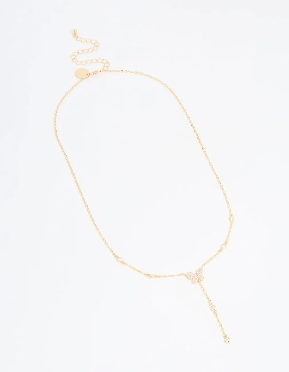 Gold Plated Cubic Zirconia Butterfly Y-Necklace sold by lovisa product image thumbnail 4
