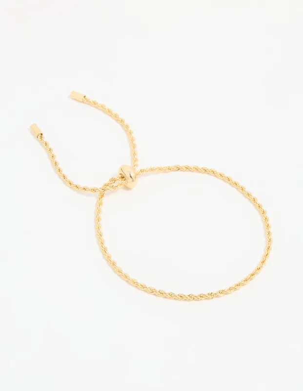 Gold Plated Simple Rope Toggle Bracelet sold by lovisa