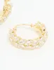 Gold Plated Diamante Marquise Herringbone Hoop Earrings sold by lovisa