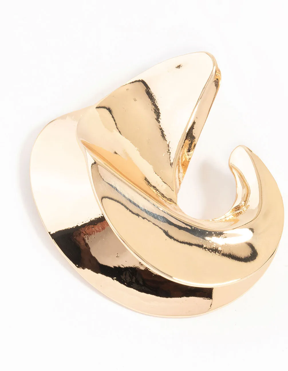 Gold Twisted Large Stud Earrings sold by lovisa product image thumbnail 4