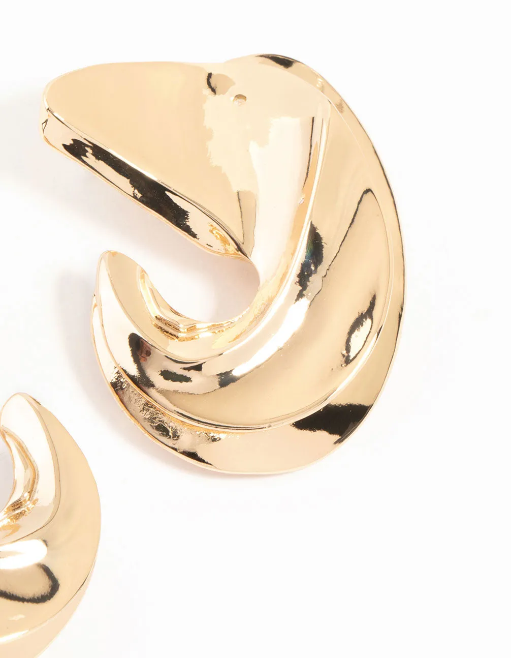 Gold Twisted Large Stud Earrings sold by lovisa product image thumbnail 5