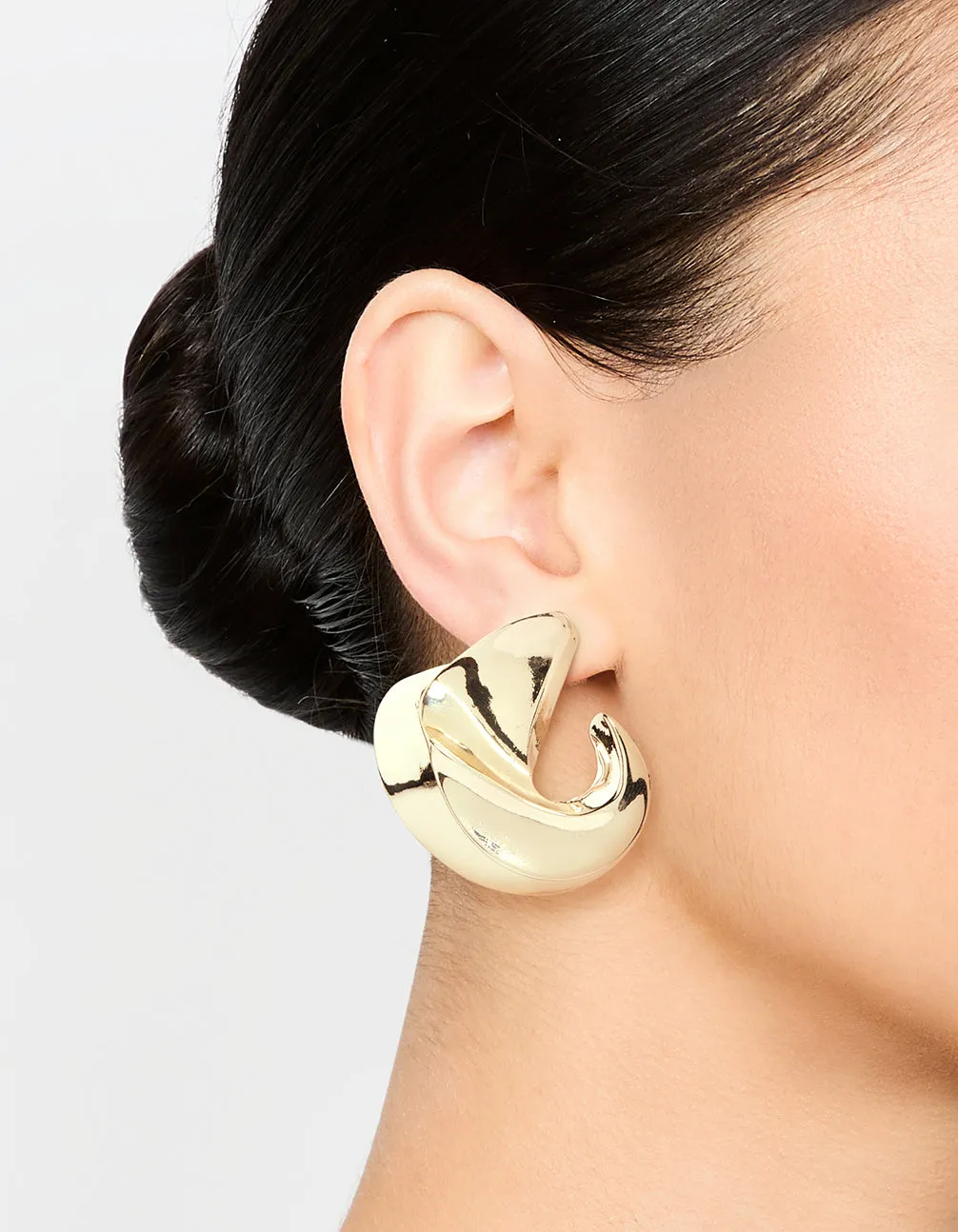 Gold Twisted Large Stud Earrings sold by lovisa product image thumbnail 2