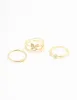 Gold Plated Cubic Zirconia Butterfly Rings 3-Pack sold by lovisa