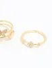 Gold Plated Cubic Zirconia Butterfly Rings 3-Pack sold by lovisa