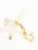 Gold Plated Cubic Zirconia & Pearl Bow Stud Earrings sold by lovisa