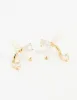 Gold Plated Cubic Zirconia & Pearl Bow Stud Earrings sold by lovisa